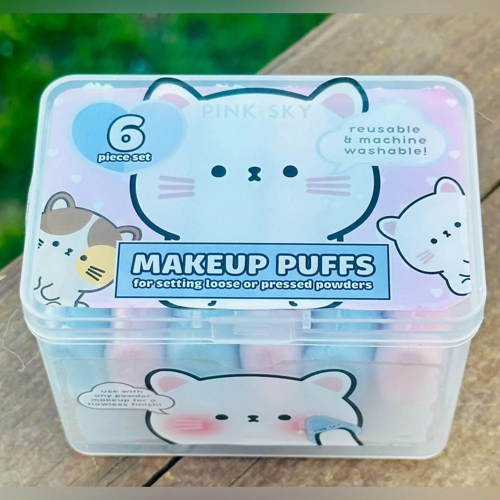 Pink Sky NIB 6 Piece Makeup Puffs - Sealed